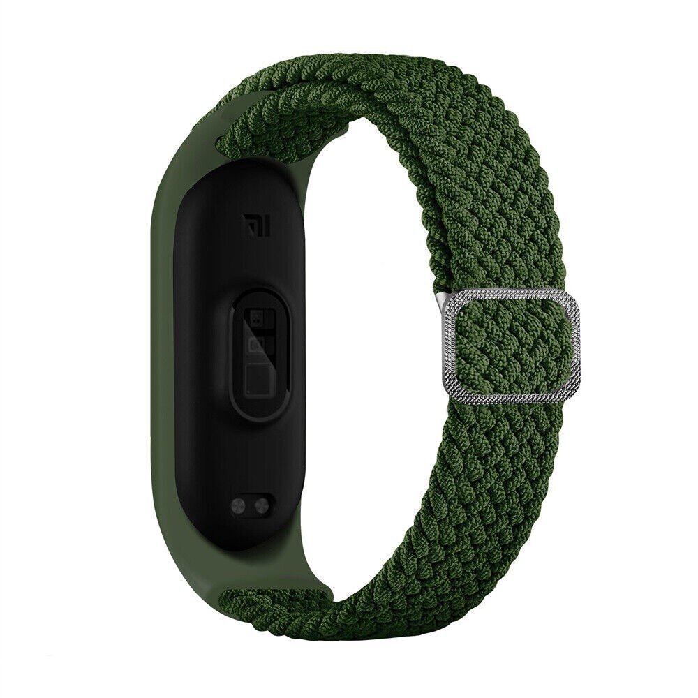 Strap-it® Strap-it Xiaomi Mi Band 7 geflochtenes Armband (Grün)
