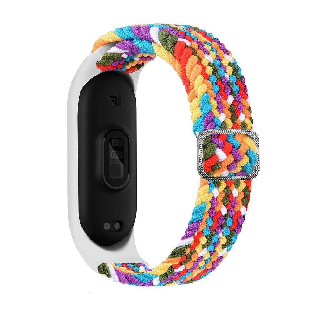 Strap-it® Strap-it Xiaomi Mi Band 7 geflochtenes Armband (Regenbogen)