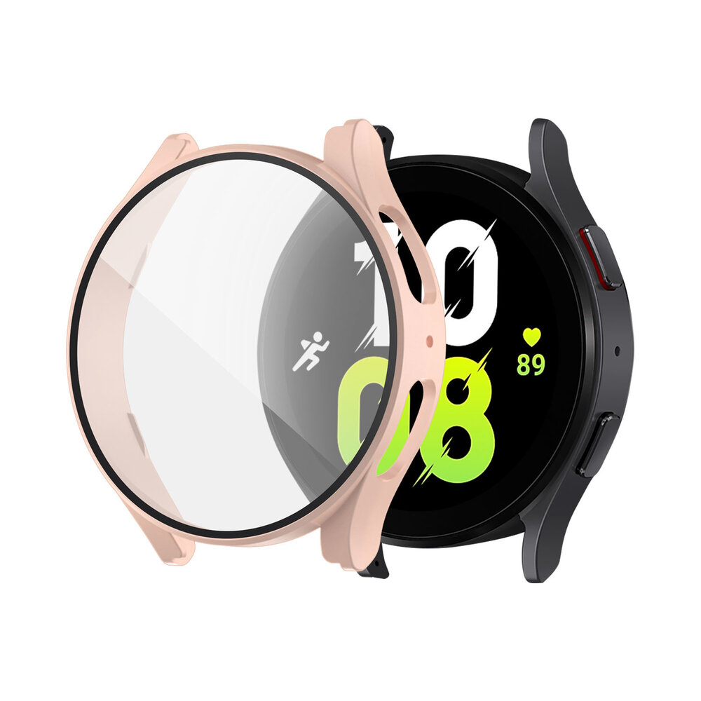 Strap-it® Strap-it Samsung Galaxy Watch 5 44mm Hartschalenhülle mit Glas (Rosa sand)