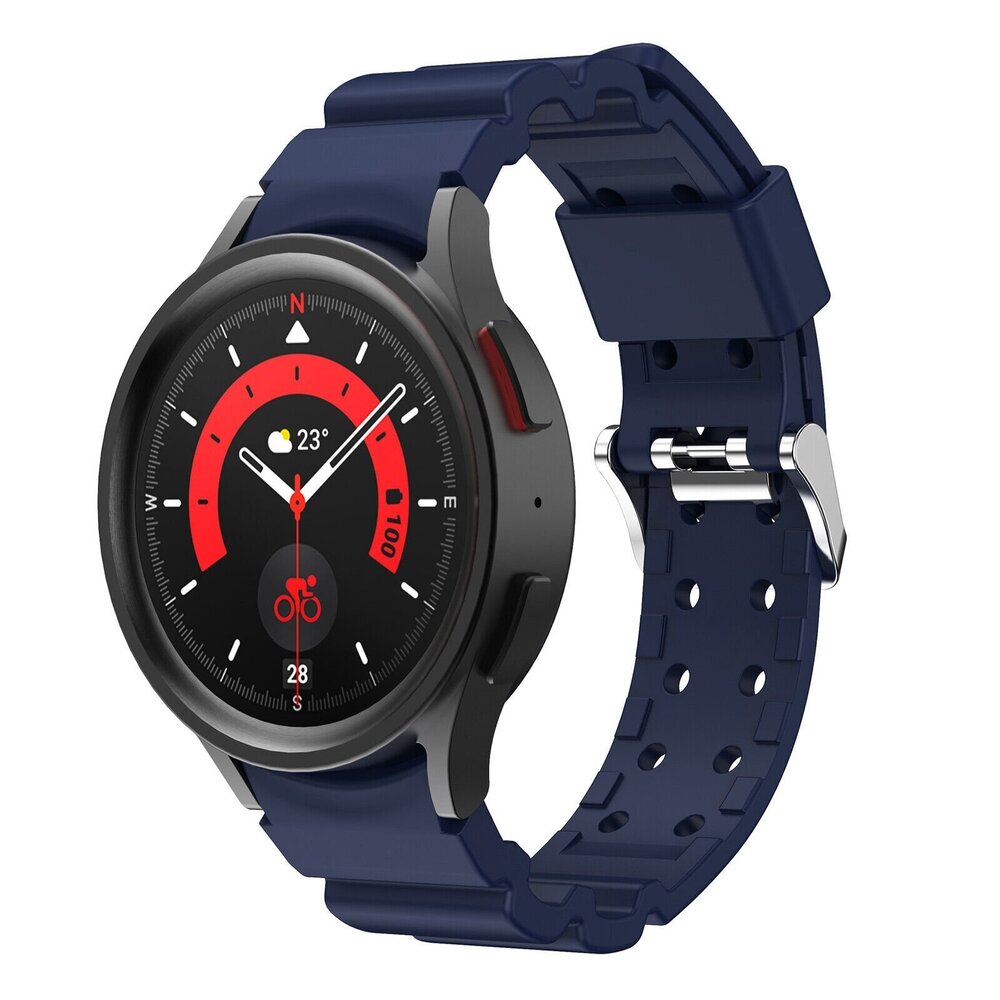 Strap-it® Strap-it Samsung Galaxy Watch 4 Classic 42mm Silikon 'Armor' Armband (Dunkelblau)