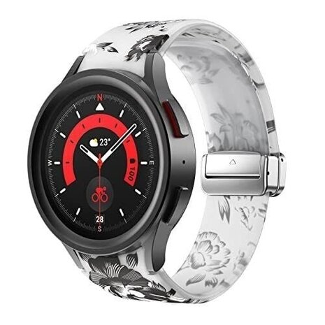 Strap-it® Strap-it Transparent Flower Samsung Galaxy Watch 5 Pro magnetisches armband