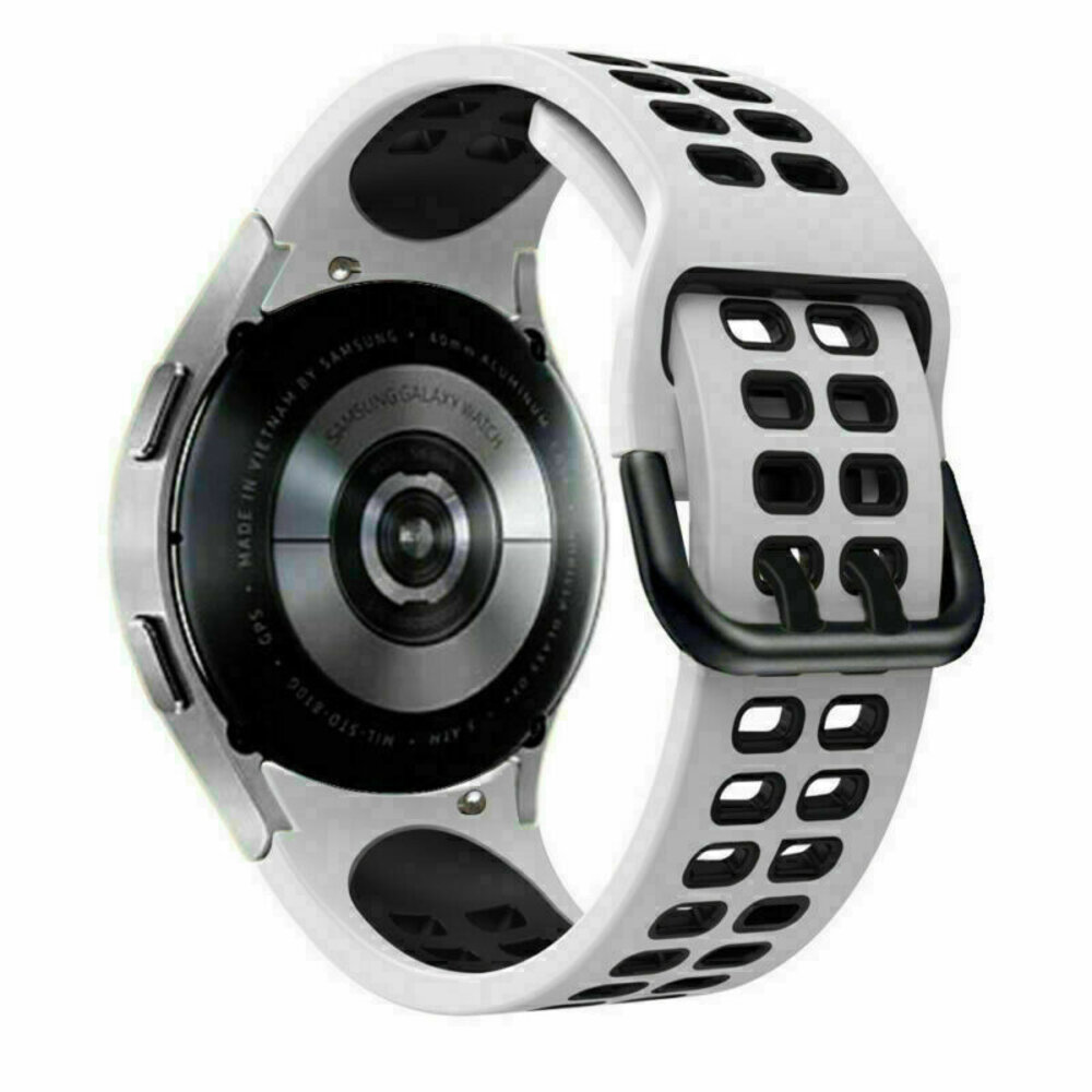 Strap-it® Strap-it Samsung Galaxy Watch 5 40mm Sport 'Square' Armband (Weiß/Schwarz)