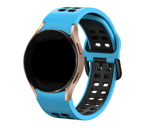 Strap-it® Samsung Galaxy Watch 5 44mm Sport 'Square' Armband (Hellblau/Schwarz) Strap-it® Samsung Galaxy Watch 5 44mm Sport 'Square' Armband (Hellblau/Schwarz)