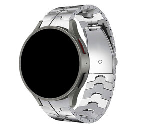 Strap-it® Samsung Galaxy Watch 5 44mm Stahl 'Iron' Armband (Silber) Strap-it® Samsung Galaxy Watch 5 44mm Stahl 'Iron' Armband (Silber)
