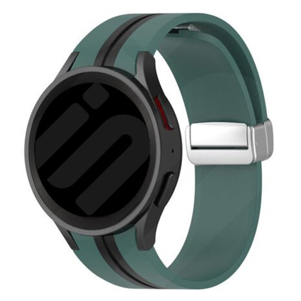 Strap-it® Strap-it Samsung Galaxy Watch 4 Classic 46mm Magnetisches Sportband (Grün/Schwarz)