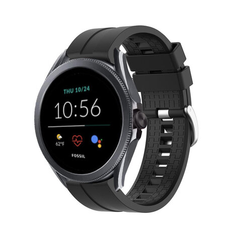 Strap-it® Strap-it Fossil Gen 5e 44mm 'Extreme' Silikonarmband (Schwarz)