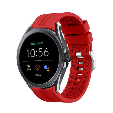 Strap-it® Strap-it Fossil Gen 5e 44mm 'Extreme' Silikonarmband (Rot)