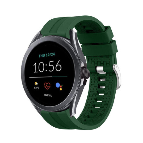 Strap-it® Strap-it Fossil Gen 5e 44mm 'Extreme' Silikonarmband (Armeegrün)