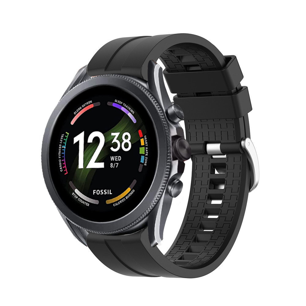 Strap-it® Strap-it Fossil Gen 6 44mm 'Extreme' Silikonarmband (Schwarz)