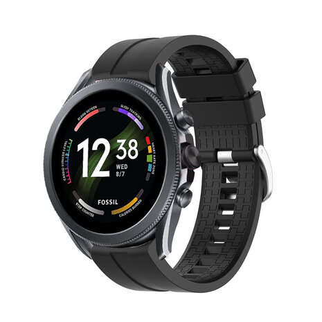 Strap-it® Strap-it Fossil Gen 6 44mm 'Extreme' Silikonarmband (Schwarz)