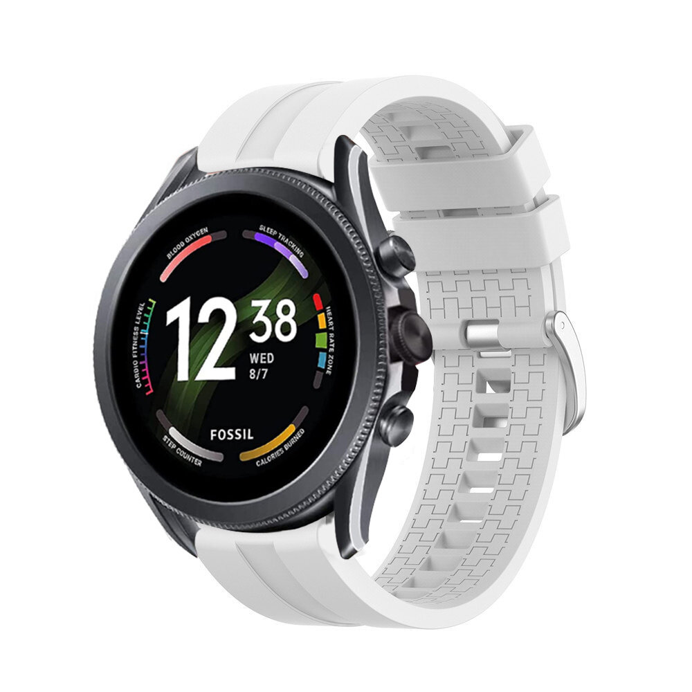 Strap-it® Strap-it Fossil Gen 6 44mm 'Extreme' Silikonarmband (Weiß)