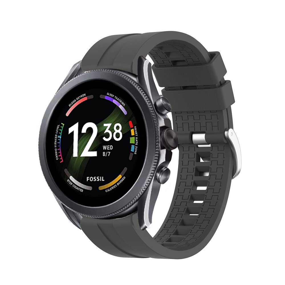 Strap-it® Strap-it Fossil Gen 6 44mm 'Extreme' Silikonarmband (Dunkelgrau)