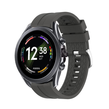 Strap-it® Strap-it Fossil Gen 6 44mm 'Extreme' Silikonarmband (Dunkelgrau)
