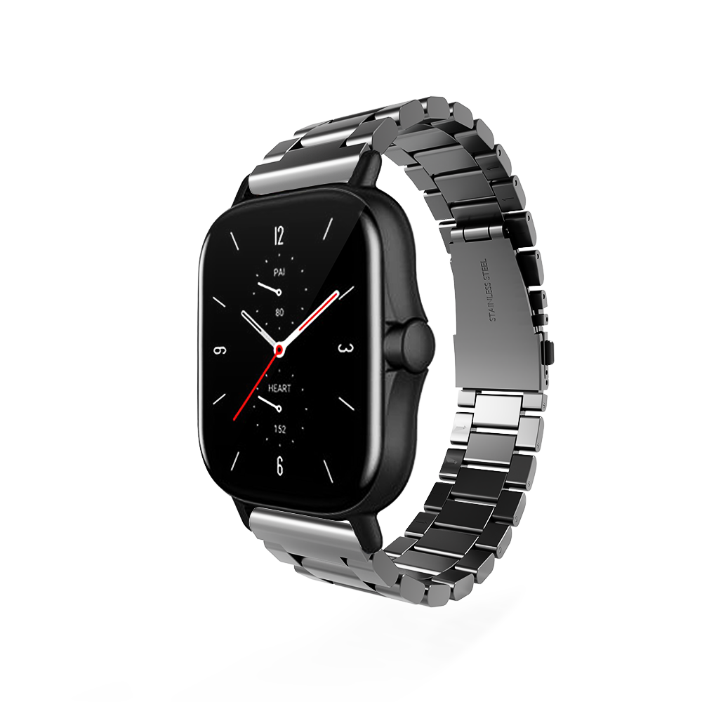 Strap-it® Strap-it Xiaomi Amazfit GTS Stahlarmband (Dunkelgrau)