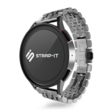 Strap-it® Samsung Galaxy Watch 42mm Duo Stahlgliederband (Silber) Strap-it® Samsung Galaxy Watch 42mm Duo Stahlgliederband (Silber)