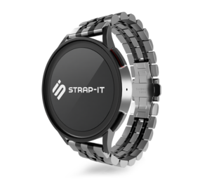 Strap-it® Samsung Galaxy Watch 3 41mm Duo Stahlgliederband (Silber/Schwarz) Strap-it® Samsung Galaxy Watch 3 41mm Duo Stahlgliederband (Silber/Schwarz)