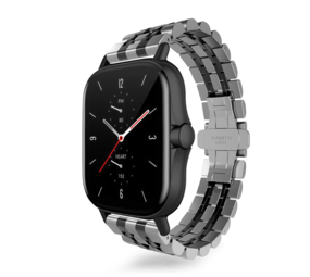 Strap-it® Amazfit GTS 3 Duo Stahlgliederband (Silber/Schwarz) Strap-it® Amazfit GTS 3 Duo Stahlgliederband (Silber/Schwarz)
