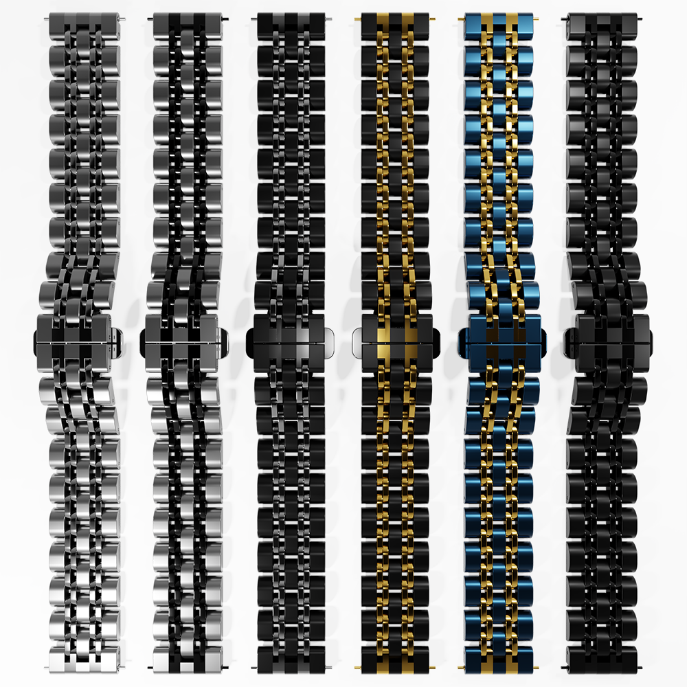 Strap-it® Strap-it Samsung Galaxy Watch Active Duo Stahlgliederband (Schwarz/Gold) Strap-it® Strap-it Samsung Galaxy Watch Active Duo Stahlgliederband (Schwarz/Gold)