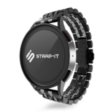 Strap-it® Samsung Galaxy Watch Active Duo Stahlgliederband (Schwarz/Silber) Strap-it® Samsung Galaxy Watch Active Duo Stahlgliederband (Schwarz/Silber)