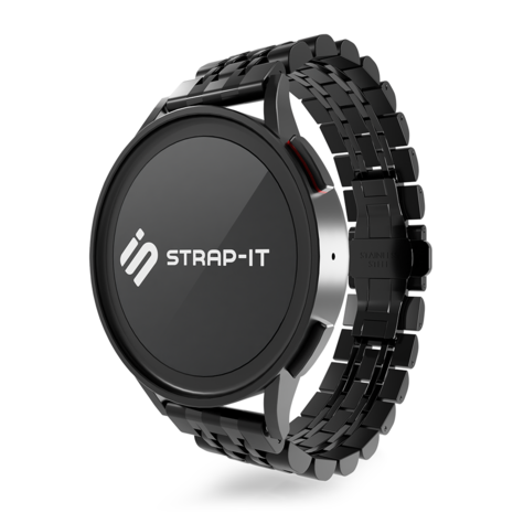 Strap-it© Strap-it OnePlus Watch Duo Gliederarmband (Schwarz)