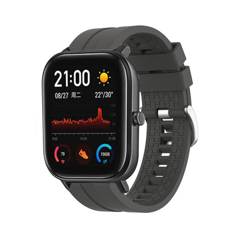Strap-it® Strap-it Xiaomi Amazfit GTS 'Extreme' Silikonarmband (Dunkelgrau)