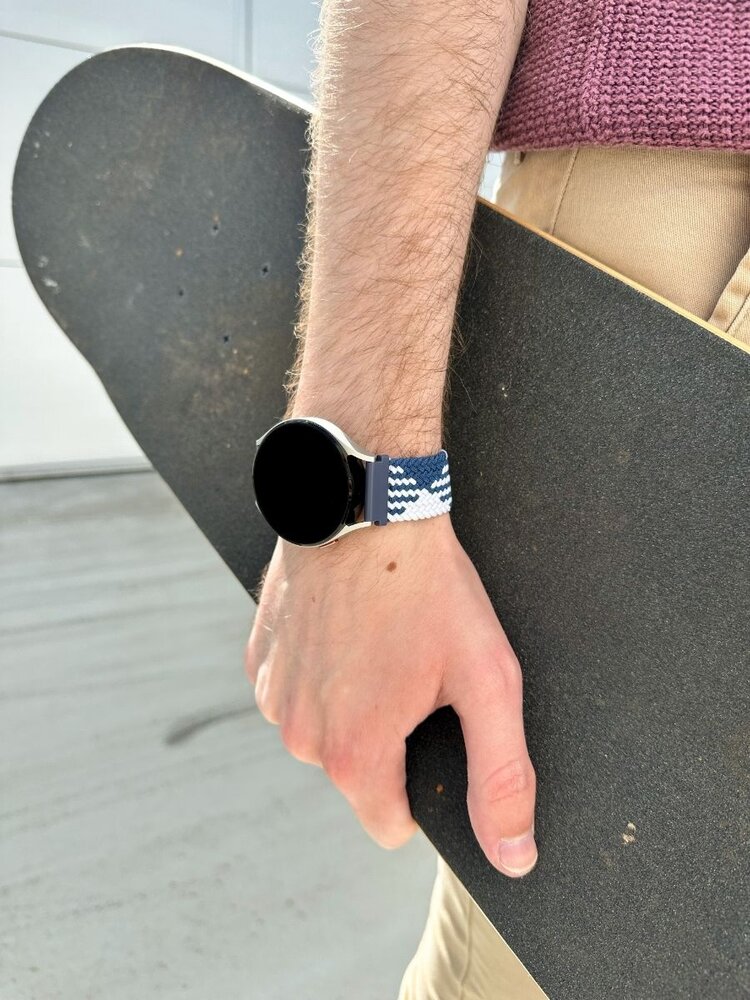 Strap-it® Strap-it Xiaomi Amazfit GTS verstellbares gewebtes Nylonarmband (Blau/Weiß) Strap-it® Strap-it Xiaomi Amazfit GTS verstellbares gewebtes Nylonarmband (Blau/Weiß)