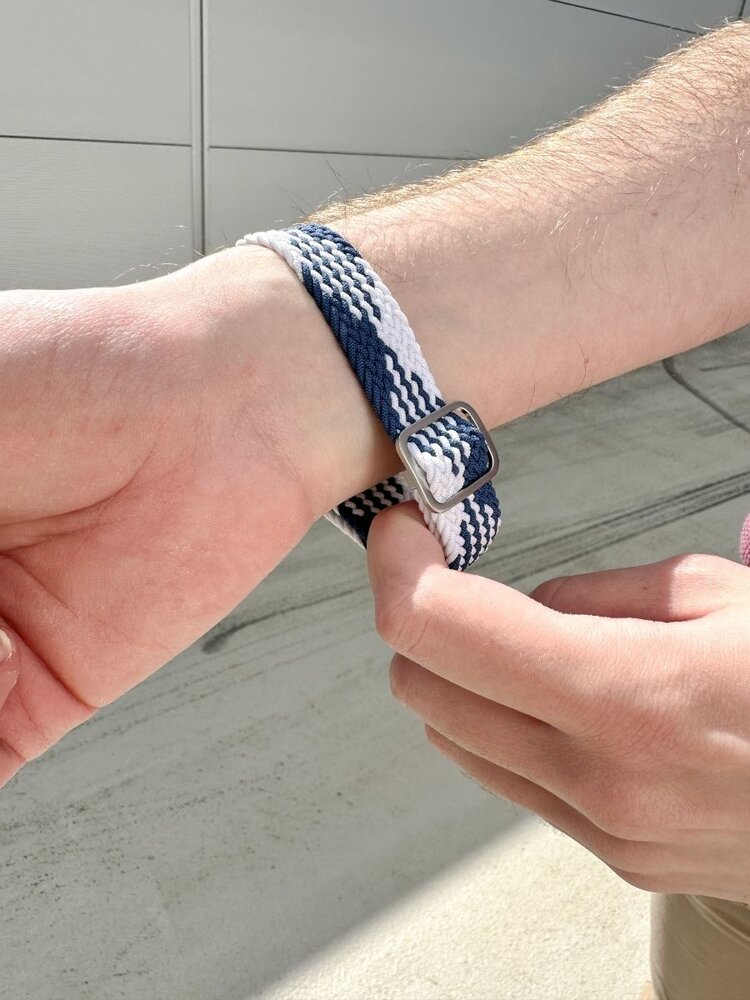 Strap-it® Strap-it Xiaomi Amazfit GTS verstellbares gewebtes Nylonarmband (Blau/Weiß) Strap-it® Strap-it Xiaomi Amazfit GTS verstellbares gewebtes Nylonarmband (Blau/Weiß)