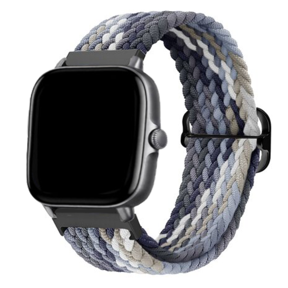 Strap-it® Strap-it Xiaomi Amazfit GTS verstellbares gewebtes Nylonarmband (Mandala Schwarz)