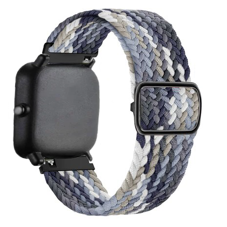 Strap-it® Strap-it Xiaomi Amazfit GTS verstellbares gewebtes Nylonarmband (Mandala Schwarz)
