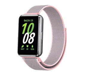 Strap-it® Samsung Galaxy Fit 3 Nylonarmband (Rosa) Strap-it® Samsung Galaxy Fit 3 Nylonarmband (Rosa)