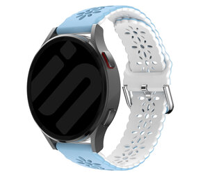 Strap-it® Samsung Galaxy Watch Active Silikonarmband mit Muster (Hellblau/Weiß) Strap-it® Samsung Galaxy Watch Active Silikonarmband mit Muster (Hellblau/Weiß)