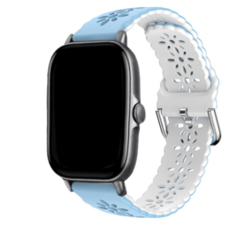 Strap-it® Amazfit GTS 3 Silikonarmband mit Muster (Hellblau/Weiß) Strap-it® Amazfit GTS 3 Silikonarmband mit Muster (Hellblau/Weiß)