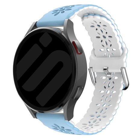 Strap-it® Strap-it Samsung Galaxy Watch 5 - 40mm Silikonarmband mit Muster (Hellblau/Weiß)