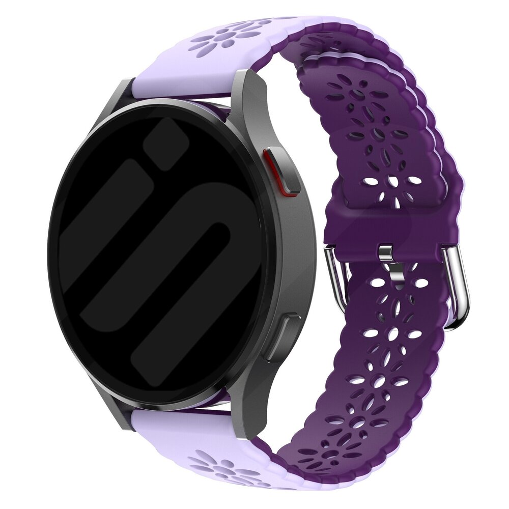 Strap-it® Strap-it Samsung Galaxy Watch 6 Classic 43mm Silikonarmband mit Muster (Lila/Violet)
