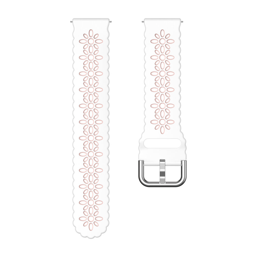 Strap-it® Strap-it Samsung Galaxy Watch 6 Classic 47mm Silikonarmband mit Muster (Weiß/Rosa) Strap-it® Strap-it Samsung Galaxy Watch 6 Classic 47mm Silikonarmband mit Muster (Weiß/Rosa)