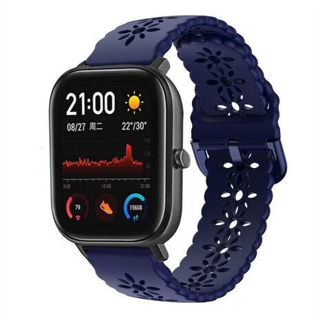 Strap-it® Strap-it Amazfit GTS 3 Silikonarmband mit Muster (Dunkelblau) Strap-it® Strap-it Amazfit GTS 3 Silikonarmband mit Muster (Dunkelblau)
