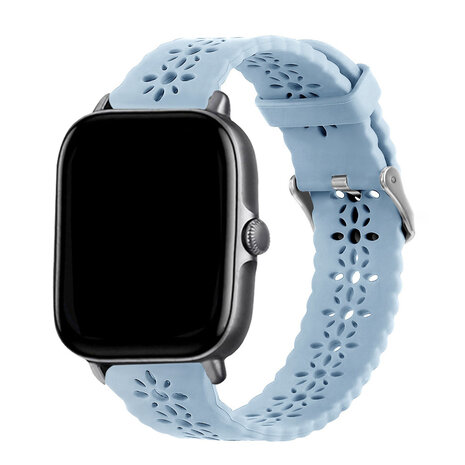 Strap-it® Strap-it Amazfit GTS 3 Silikonarmband mit Muster (Nebelblau)