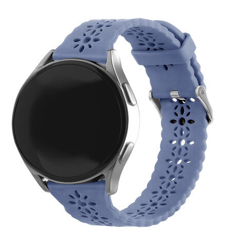 Strap-it® Strap-it Huawei Watch GT 242mm Silikonarmband mit Muster (Lavendel Grau)