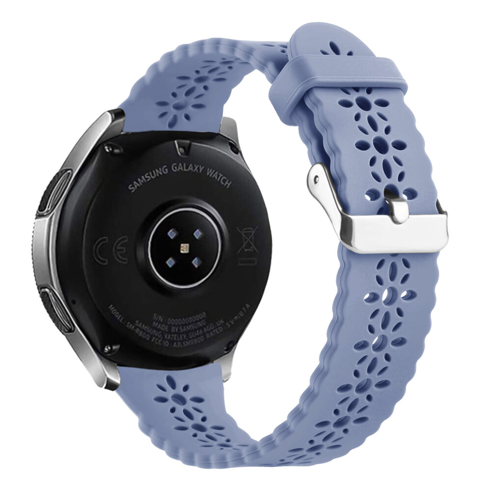 Strap-it® Strap-it Huawei Watch GT 242mm Silikonarmband mit Muster (Lavendel Grau)