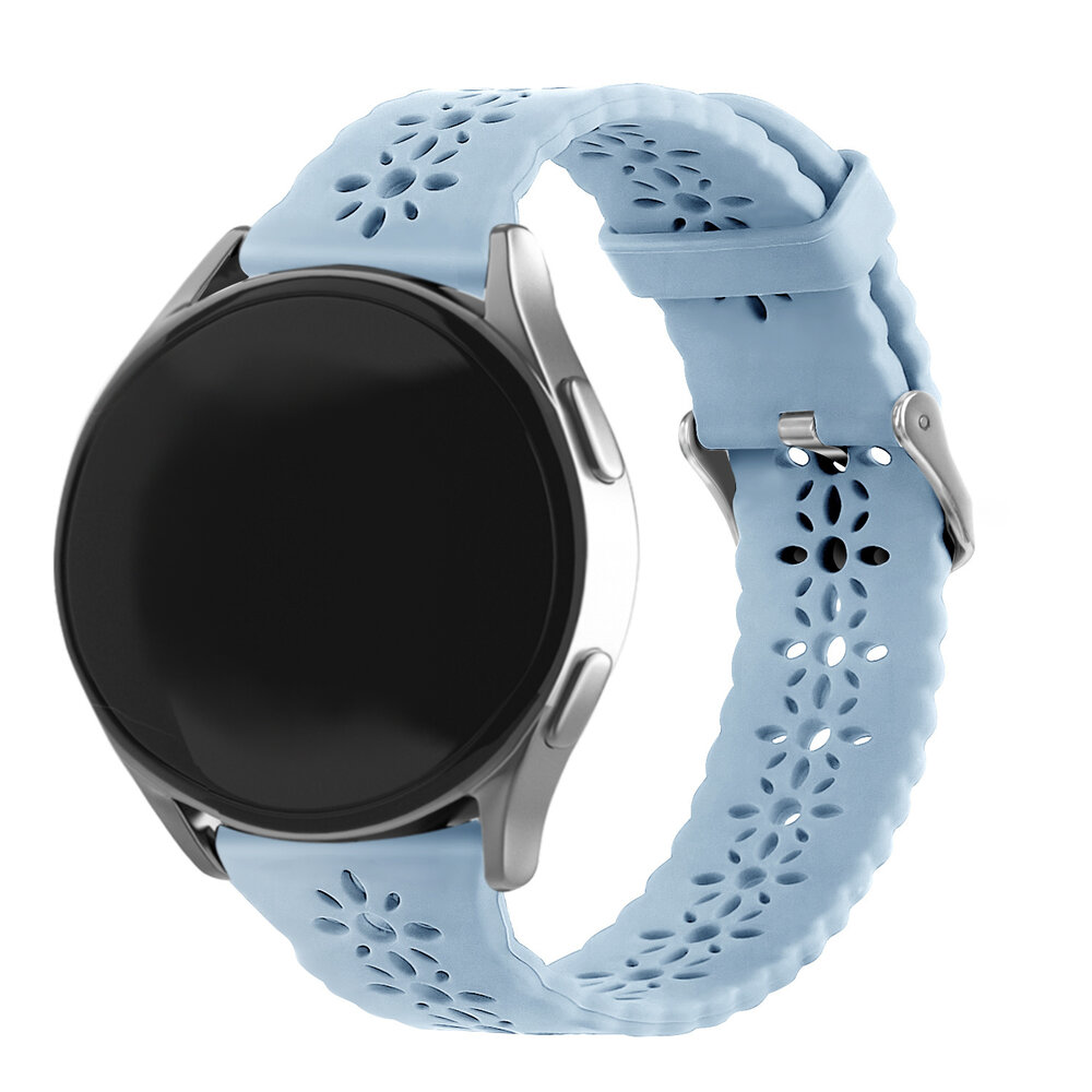 Strap-it® Strap-it Huawei Watch GT 2 42mm Silikonarmband mit Muster (Nebelblau)
