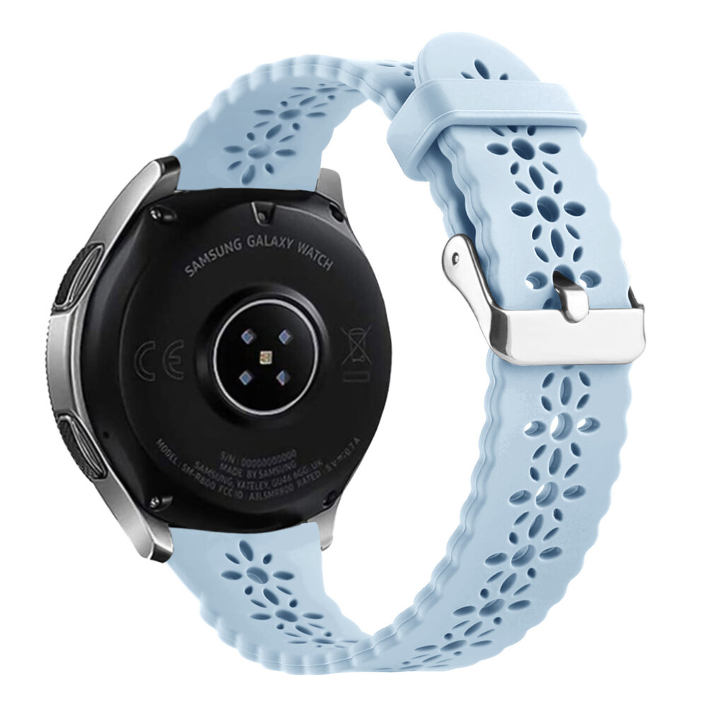 Strap-it® Strap-it Huawei Watch GT 2 42mm Silikonarmband mit Muster (Nebelblau)