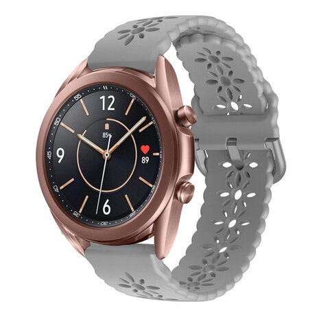 Strap-it® Strap-it Samsung Galaxy Watch 3 41mm Silikonarmband mit Muster (Grau)