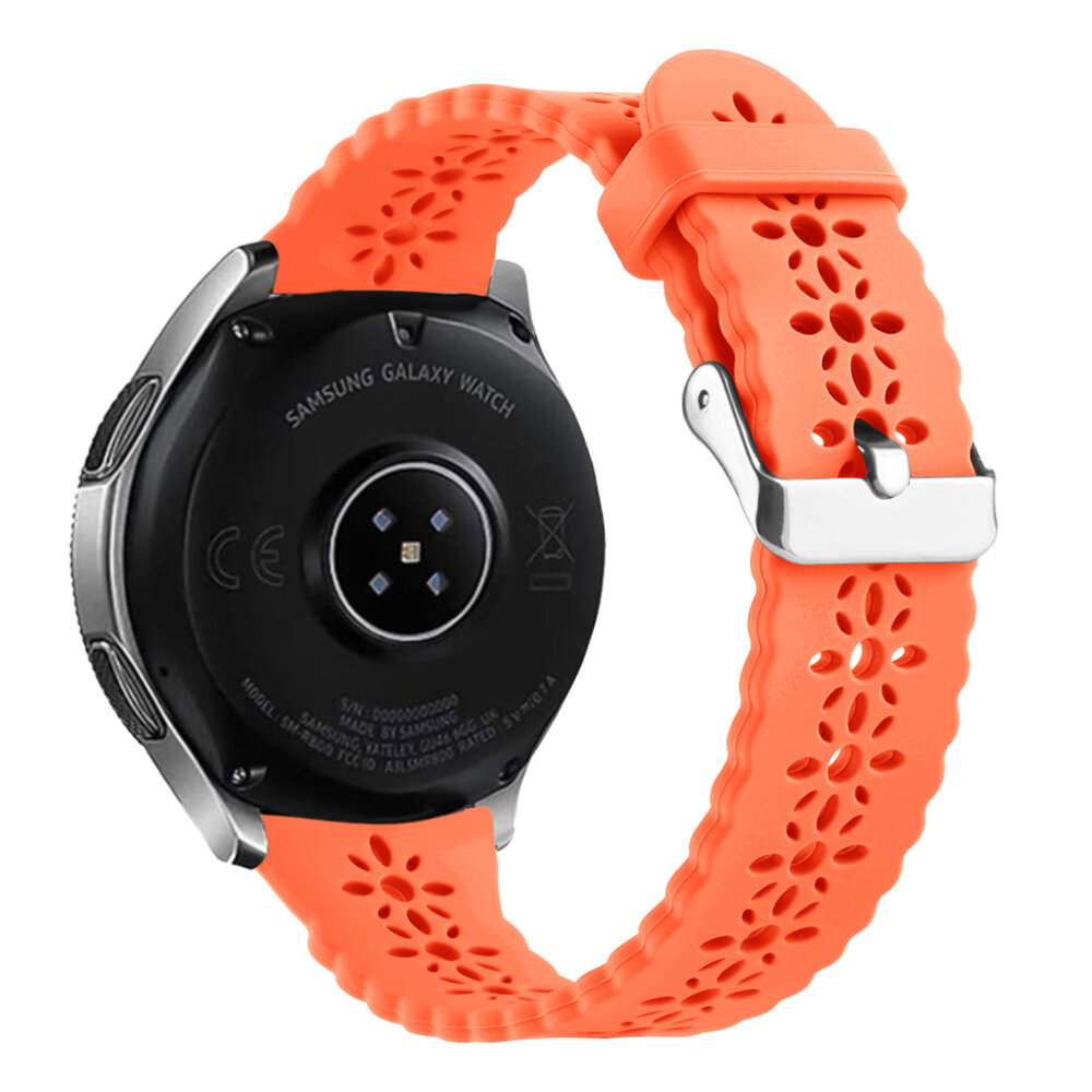 Strap-it® Strap-it Samsung Galaxy Watch 3 41mm Silikonarmband mit Muster (Orange)