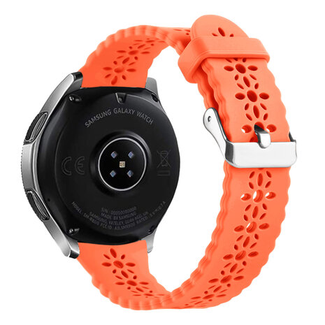 Strap-it® Strap-it Samsung Galaxy Watch 3 41mm Silikonarmband mit Muster (Orange)