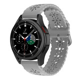 Strap-it® Samsung Galaxy Watch 4 Classic 42mm Silikonarmband mit Muster (Grau) Strap-it® Samsung Galaxy Watch 4 Classic 42mm Silikonarmband mit Muster (Grau)