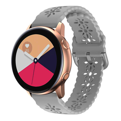 Strap-it® Strap-it Samsung Galaxy Watch Active Silikonarmband mit Muster (Grau)