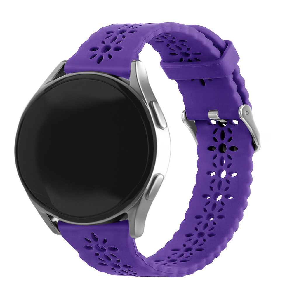 Strap-it® Strap-it Xiaomi Amazfit GTR 42mm Silikonarmband mit Muster (Dunkelviolet)