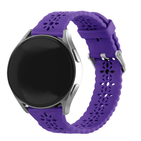 Strap-it® Strap-it Xiaomi Amazfit GTR 42mm Silikonarmband mit Muster (Dunkelviolet)