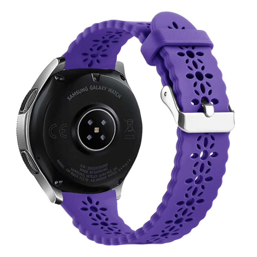 Strap-it® Strap-it Xiaomi Amazfit GTR 42mm Silikonarmband mit Muster (Dunkelviolet)