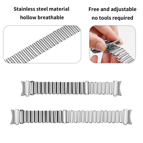 Strap-it® Strap-it Samsung Galaxy Watch 5 - 44mm Stahl-Looparmband (Silber) Strap-it® Strap-it Samsung Galaxy Watch 5 - 44mm Stahl-Looparmband (Silber)